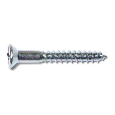 Midwest Fastener Wood Screw, #10, 1-1/2 in, Zinc Plated Steel Flat Head Phillips Drive, 100 PK 02580
